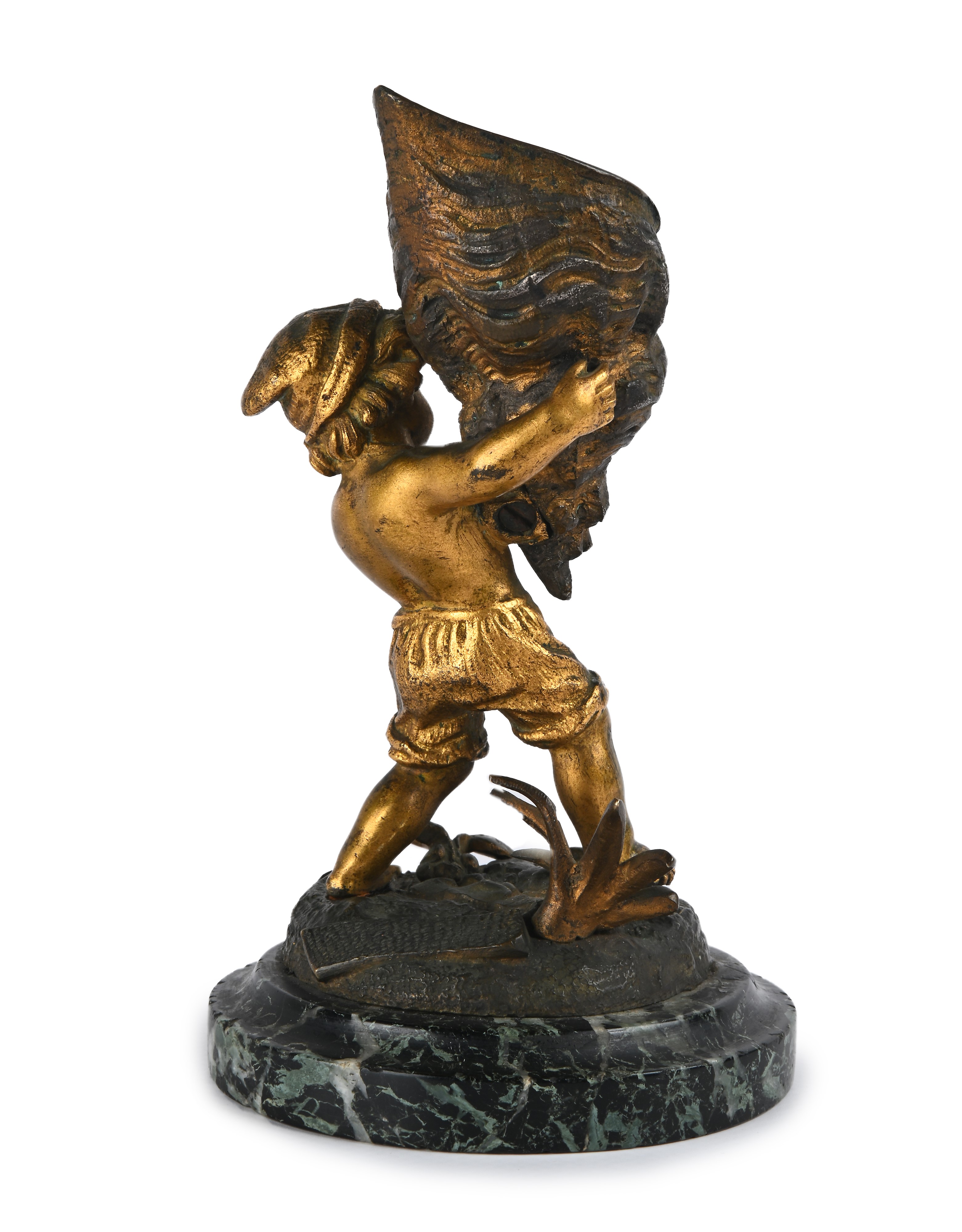 Scultura in bronzo dorato e brunito, XX secolo