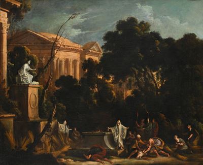 Scena di Sacrificio, olio su tela