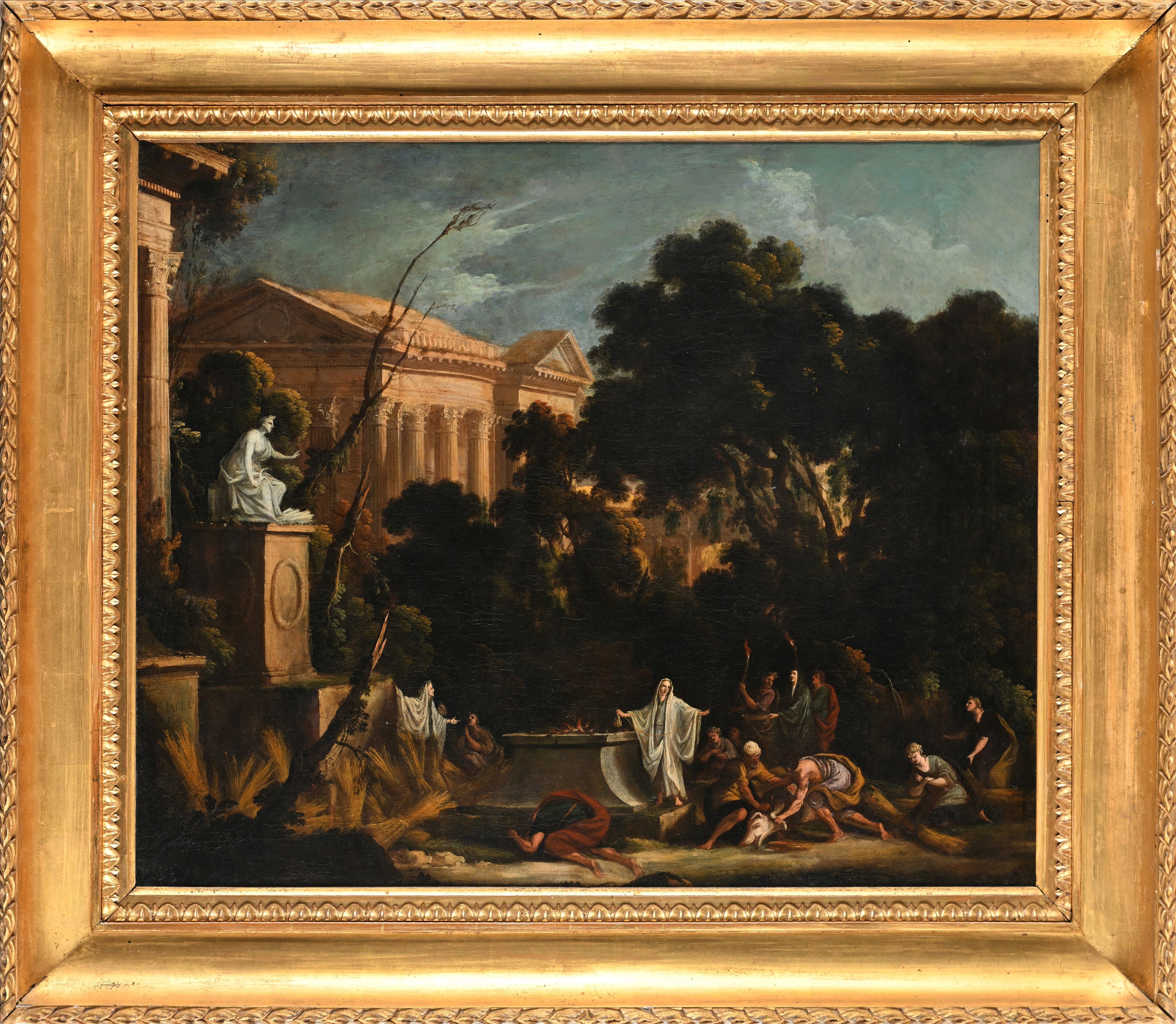 Pierre Patel - Scena di Sacrificio, olio su tela