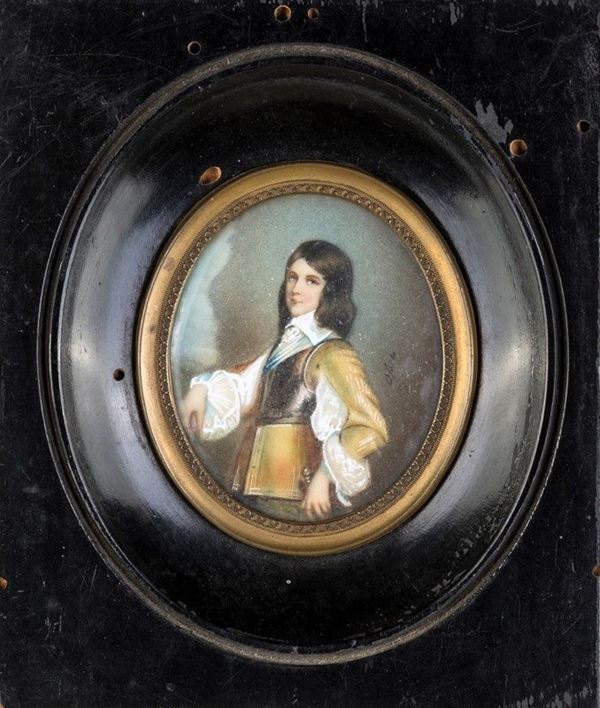 Miniaturista del XIX secolo - Ritratto di giovane gentiluomo