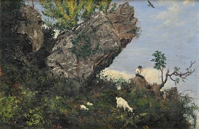 Paesaggio con Pastorello e Capre
