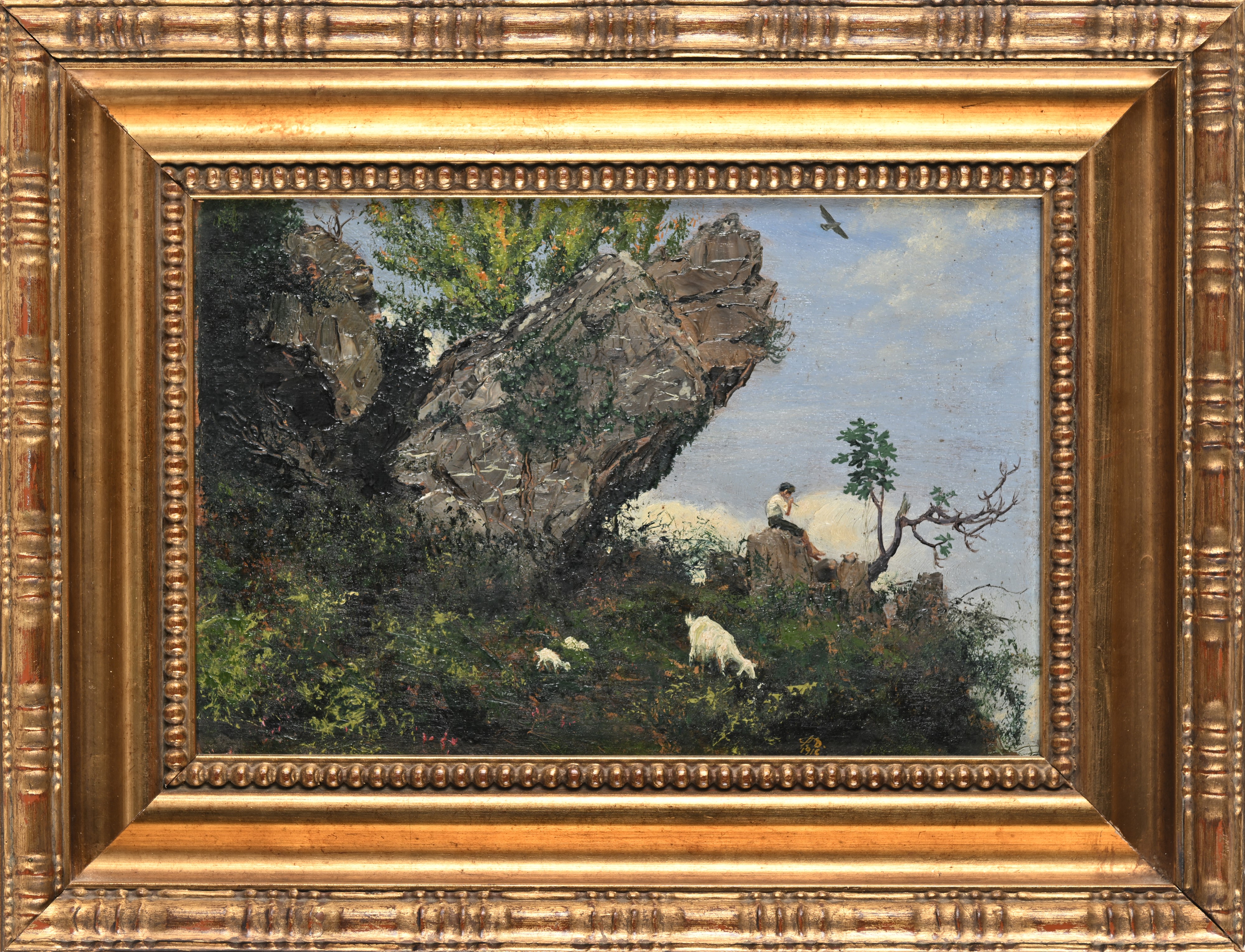 Salvatore De Pasquale - Paesaggio con Pastorello e Capre