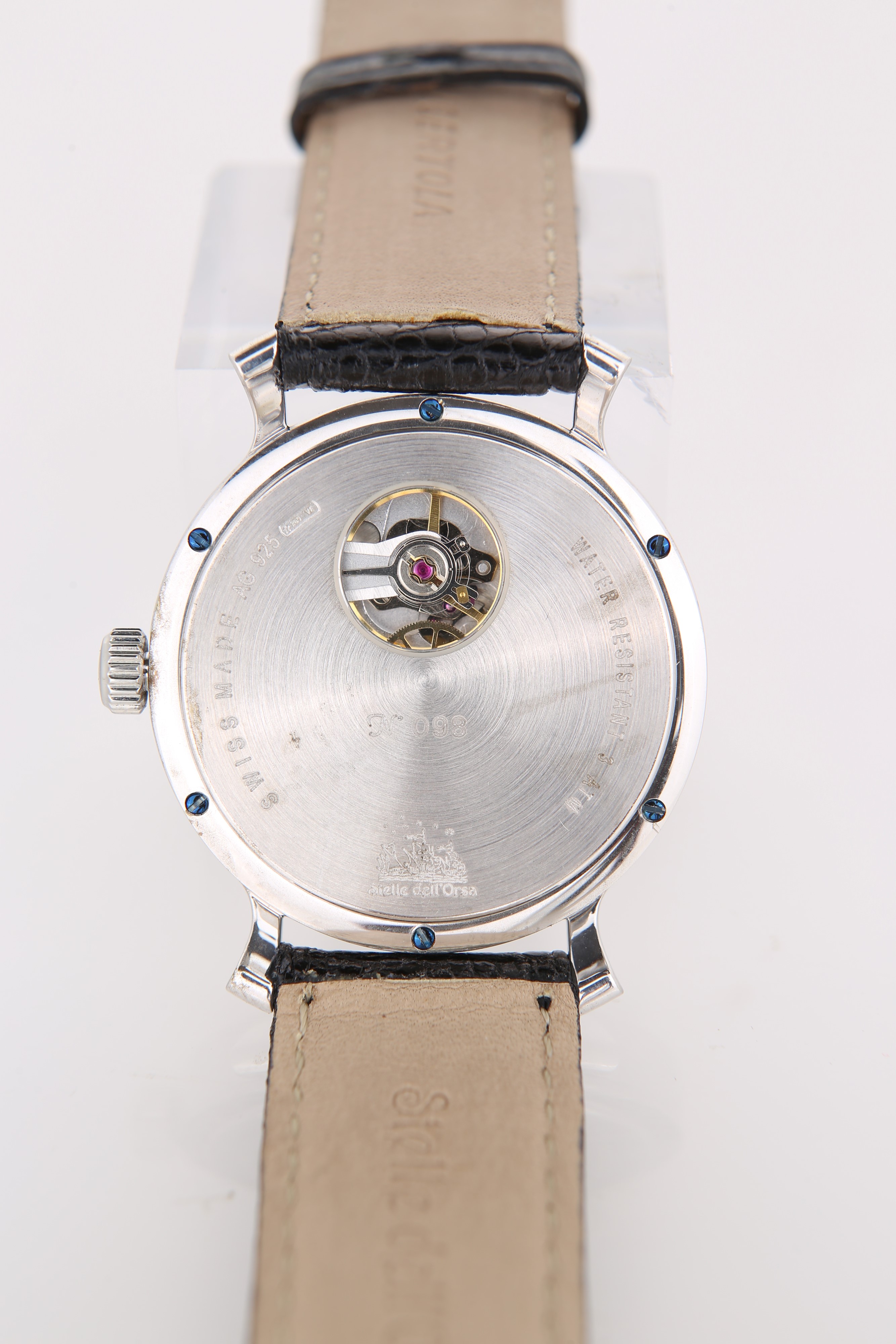 Le Stelle dell'Orsa - Orologio da polso automatico da uomo in argento 925/000 con bilanciere a vi...