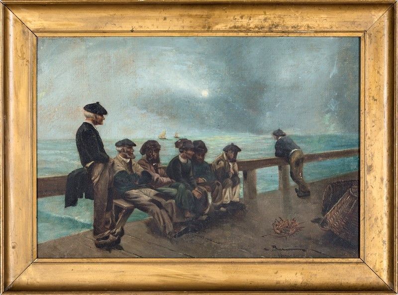 Pittore del XIX Secolo - Riposo dei Pescatori
