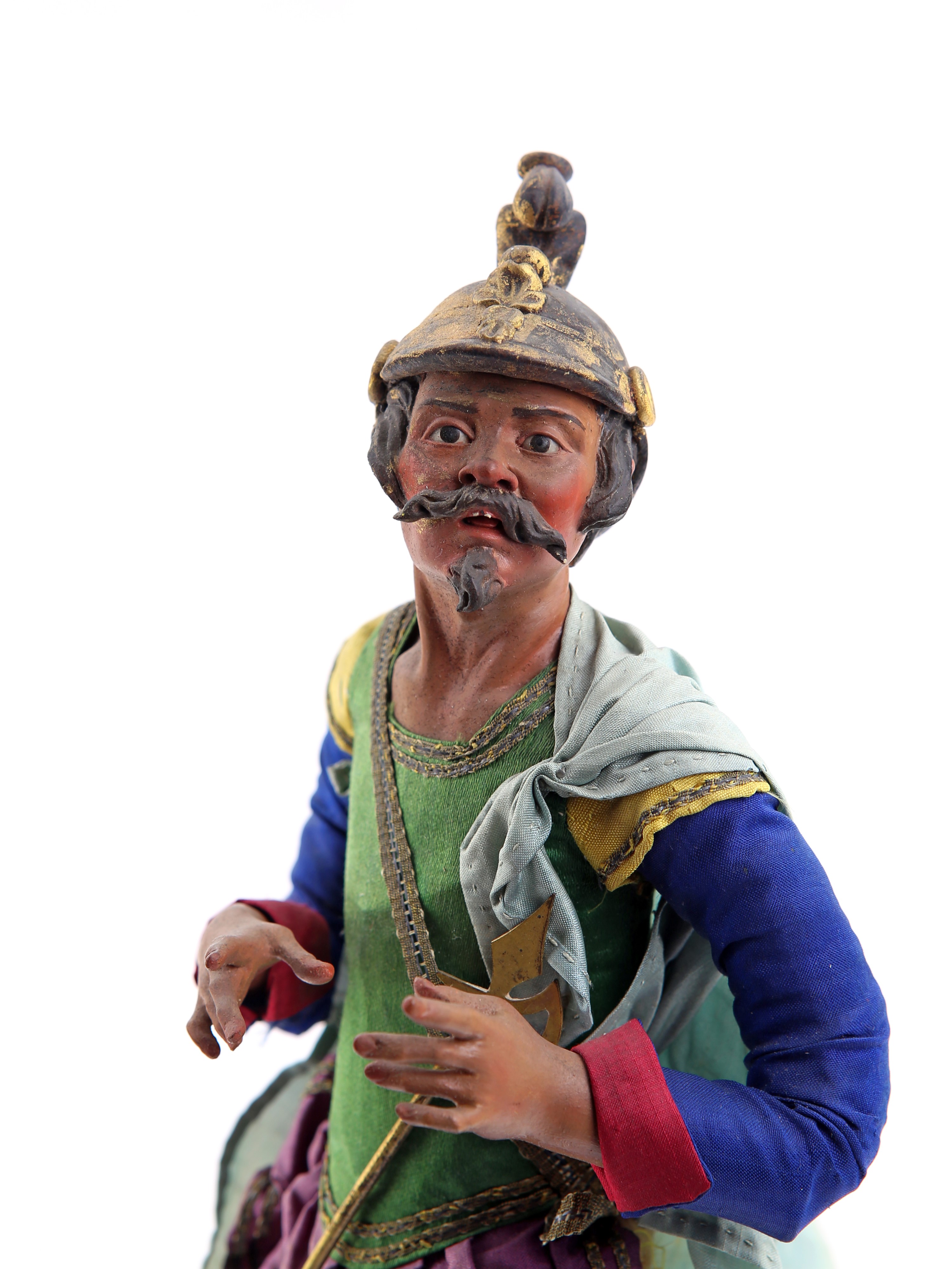 Soldato orientale con baffi, pizzetto e alabarda