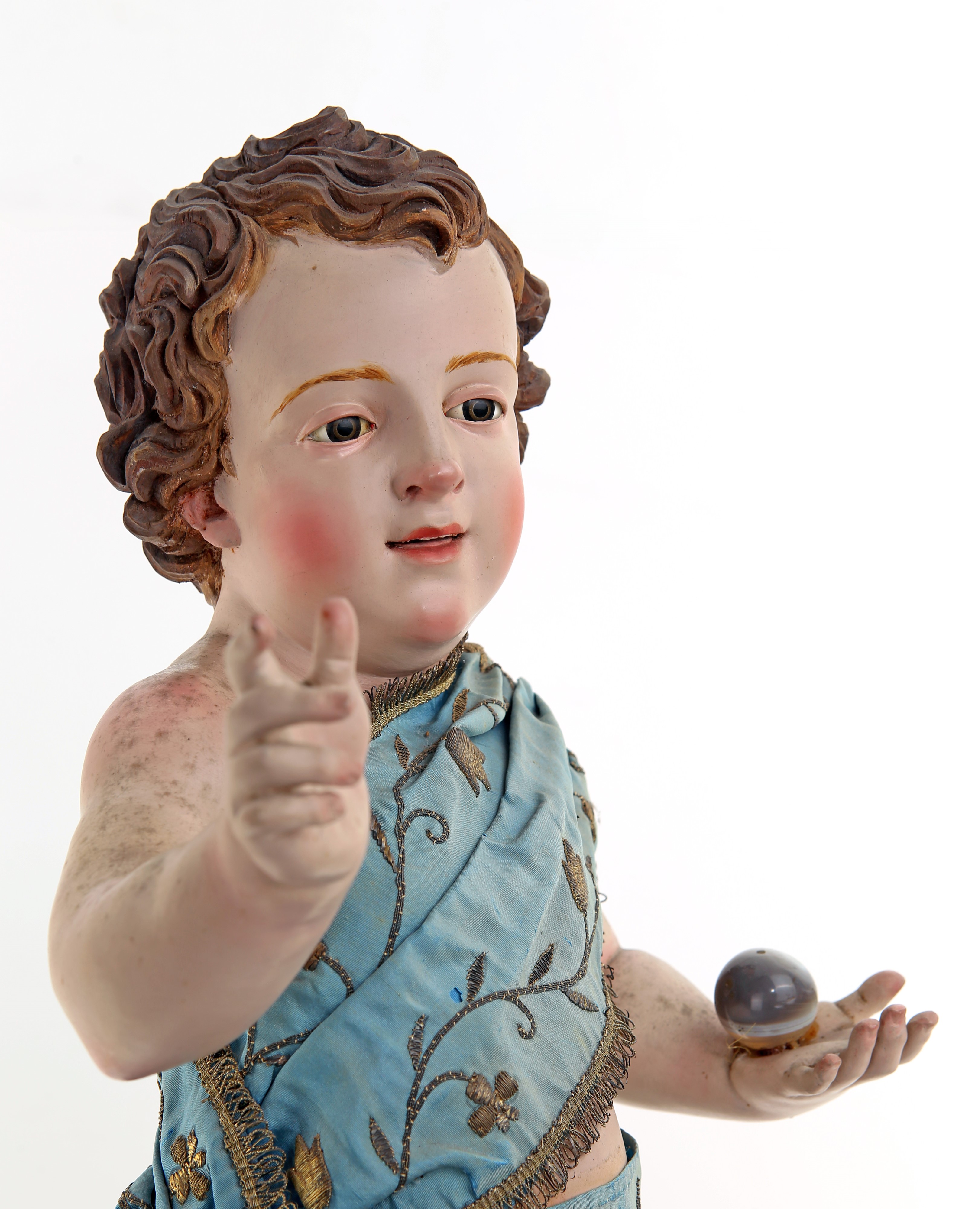 Salvator Mundi in legno laccato