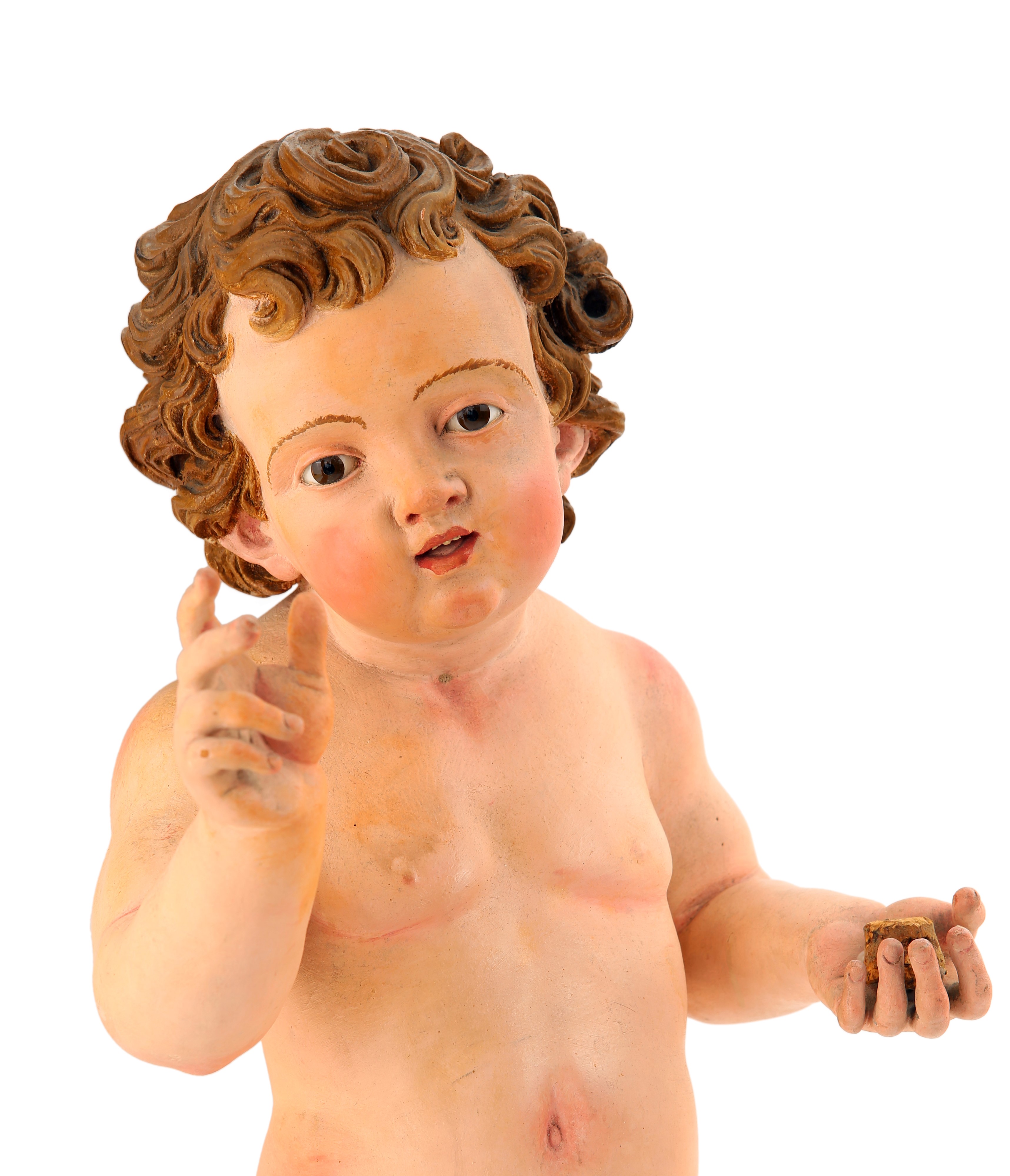 Bambin Gesù Benedicente in Legno Policromo, XIX Secolo