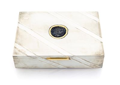Scatola Rettangolare in Argento 925/000, Bulgari, Anni Novanta
