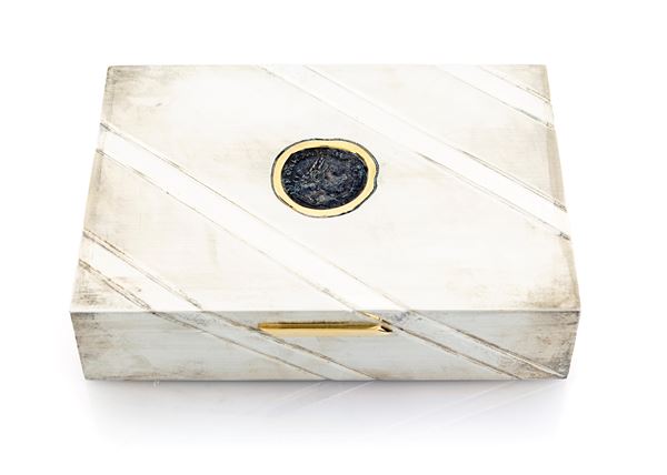 Scatola rettangolare in argento 925/000, Bulgari, Anni Novanta