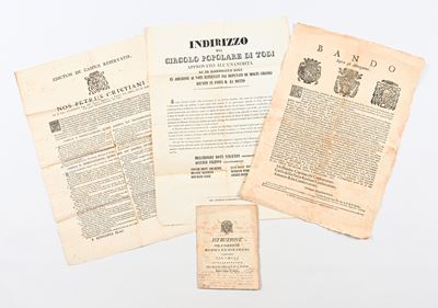 Lotto Composto da 3 Bandi ed Editti ed un'istruzione del XVIII e XIX Secolo dello Stato Pontifici...