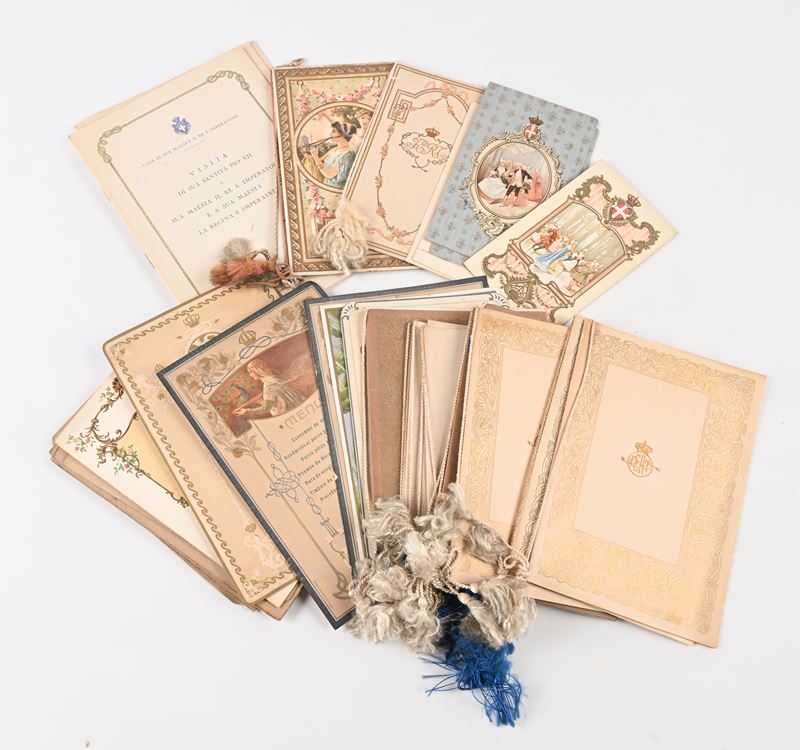 Lotto Menù, Ricevimenti e Carnet delle Danze di Casa Savoia dalla Fine del XIX Secolo al 1936 e 2...