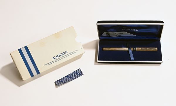 Aurora Marco Polo Aeronautica Militare Italiana - Penna stilografica in argento 925/000 e smalto blu