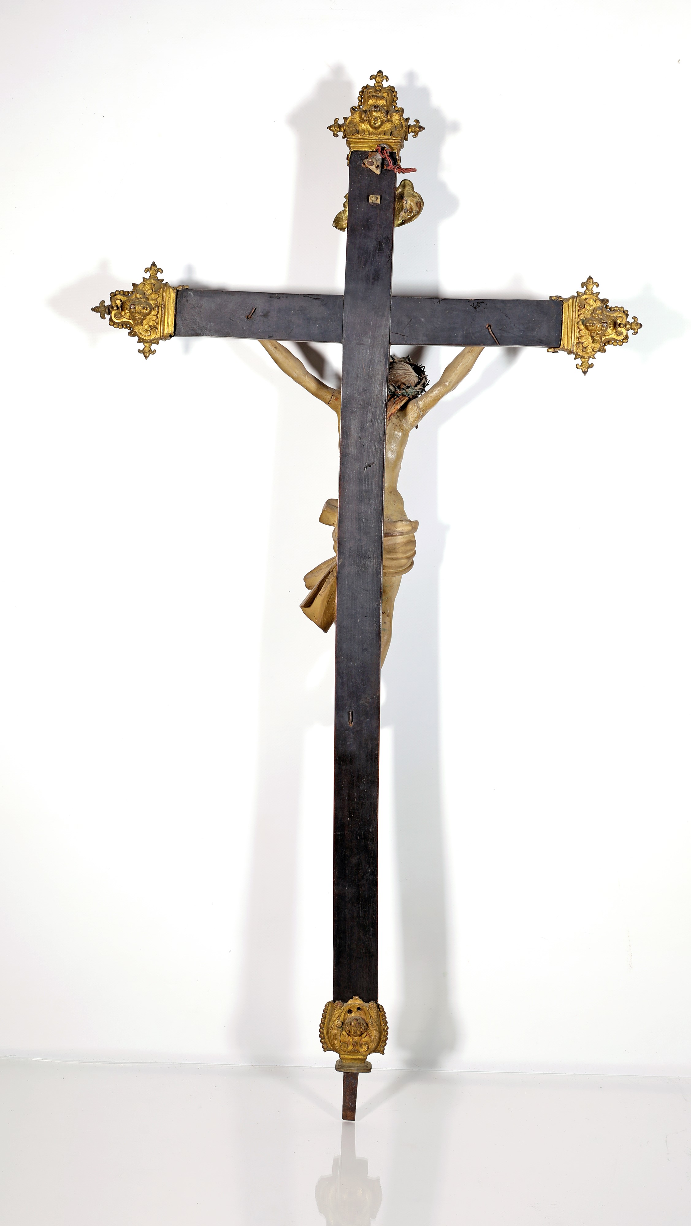 Cristo in Legno Laccato su Croce Ebanizzata, XVIII Secolo