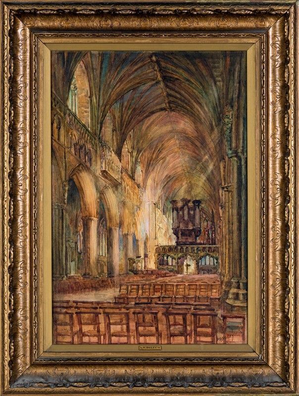 Pittore del XIX Secolo - Interno di Chiesa