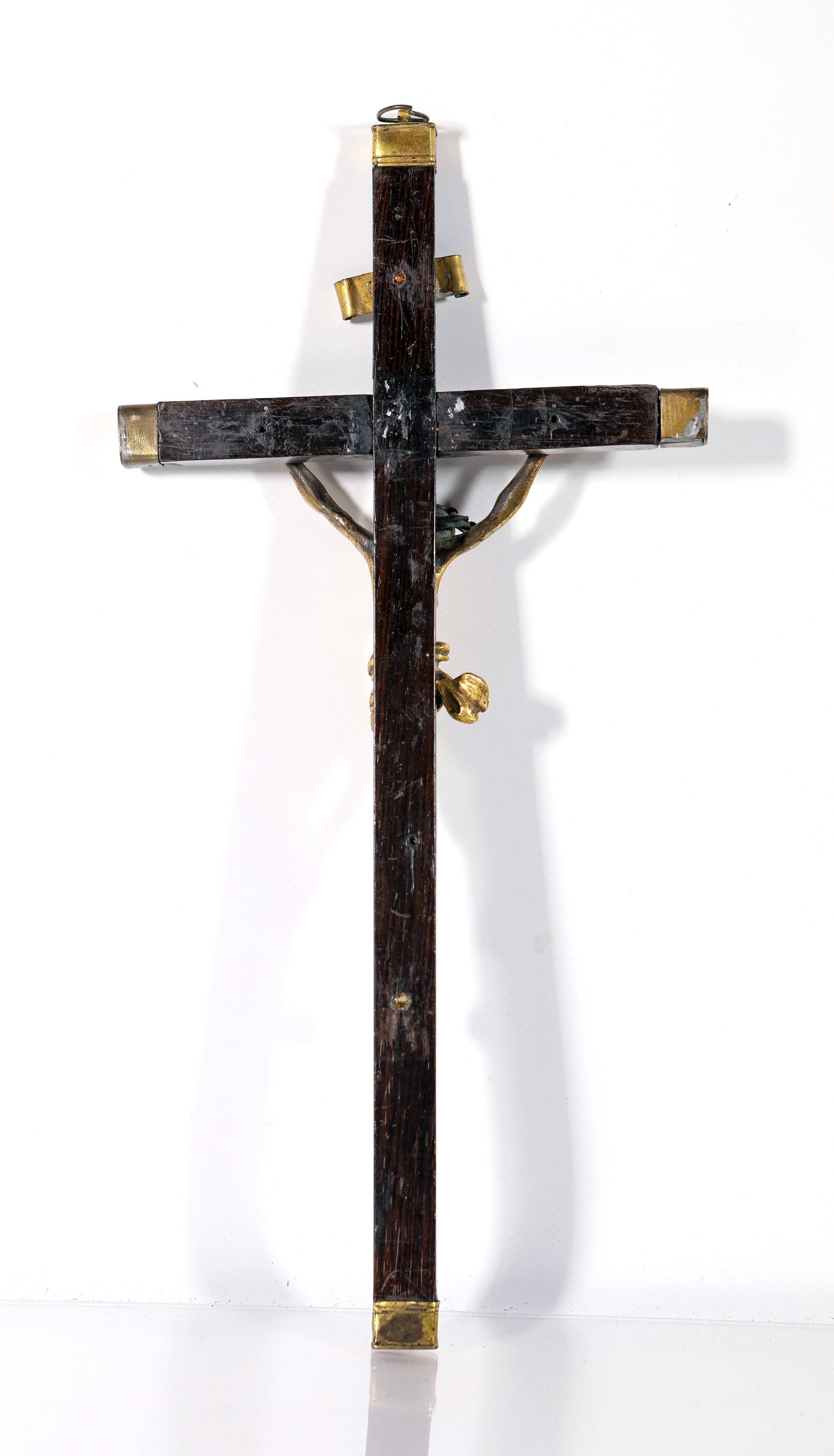 Corpus Christi in Bronzo Dorato su Croce in Legno, Roma, XVIII Secolo