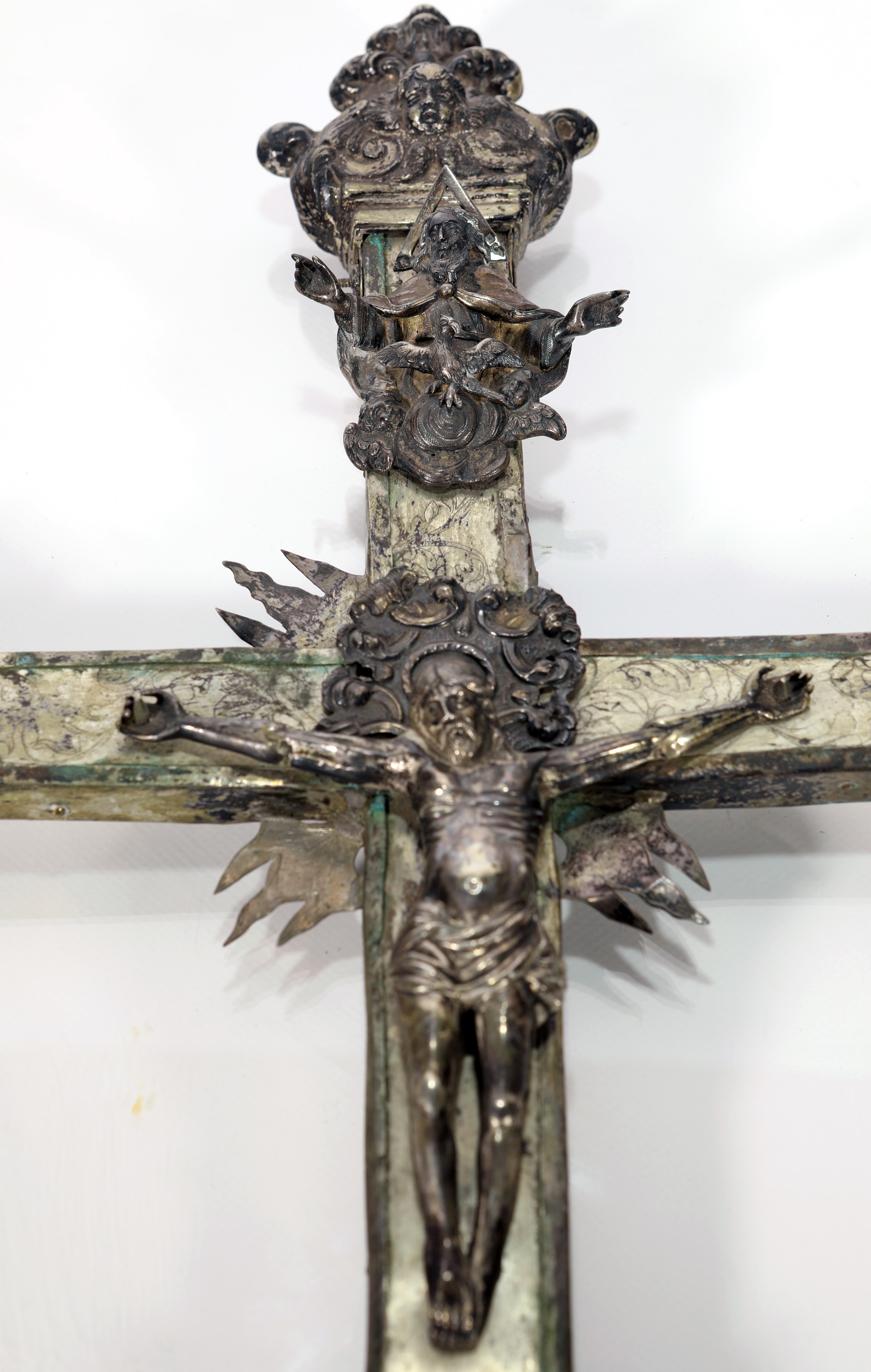 Croce Processionale in Argento e Bronzo, XVIII/XIX Secolo