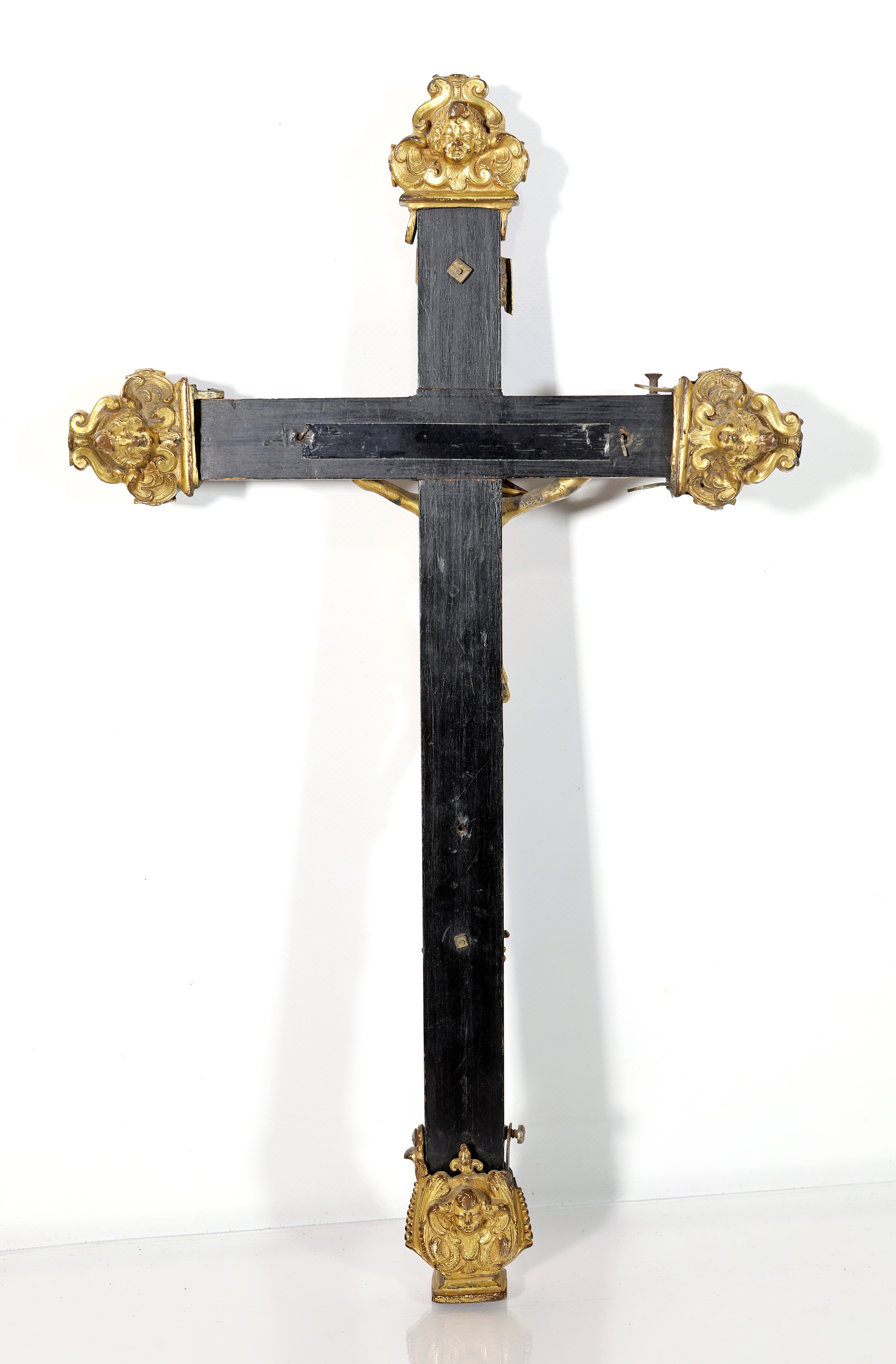 Crocifisso legno ebanizzato e bronzo dorato, XVII secolo