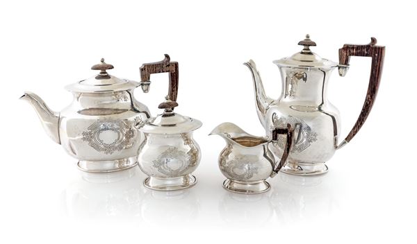 Servizio da tè e da caffè in argento 800/000, Messulan, Milano