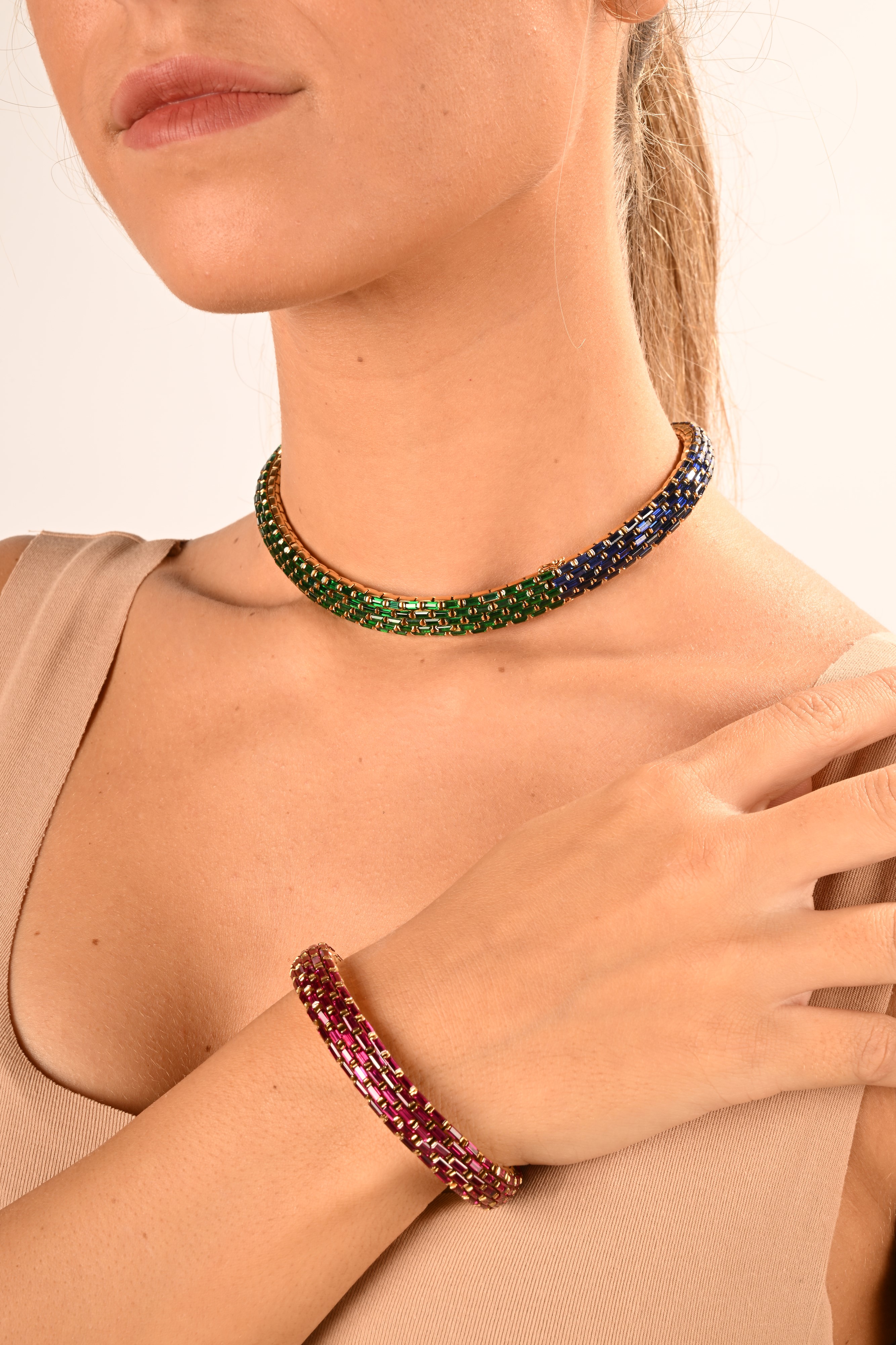 Illario, Gruppo di Tre Bracciali in Oro a Maglie " Serpente "
