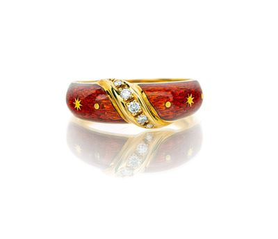 Fabergé Victor Mayer, Anello in Oro e Smalto