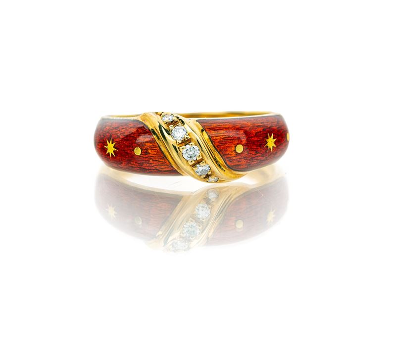 Fabergé Victor Mayer, Anello in Oro e Smalto