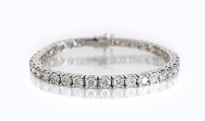 Bracciale Tennis in Oro e Brillanti