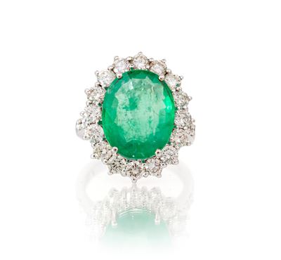 Anello in Oro, Smeraldo e Brillanti