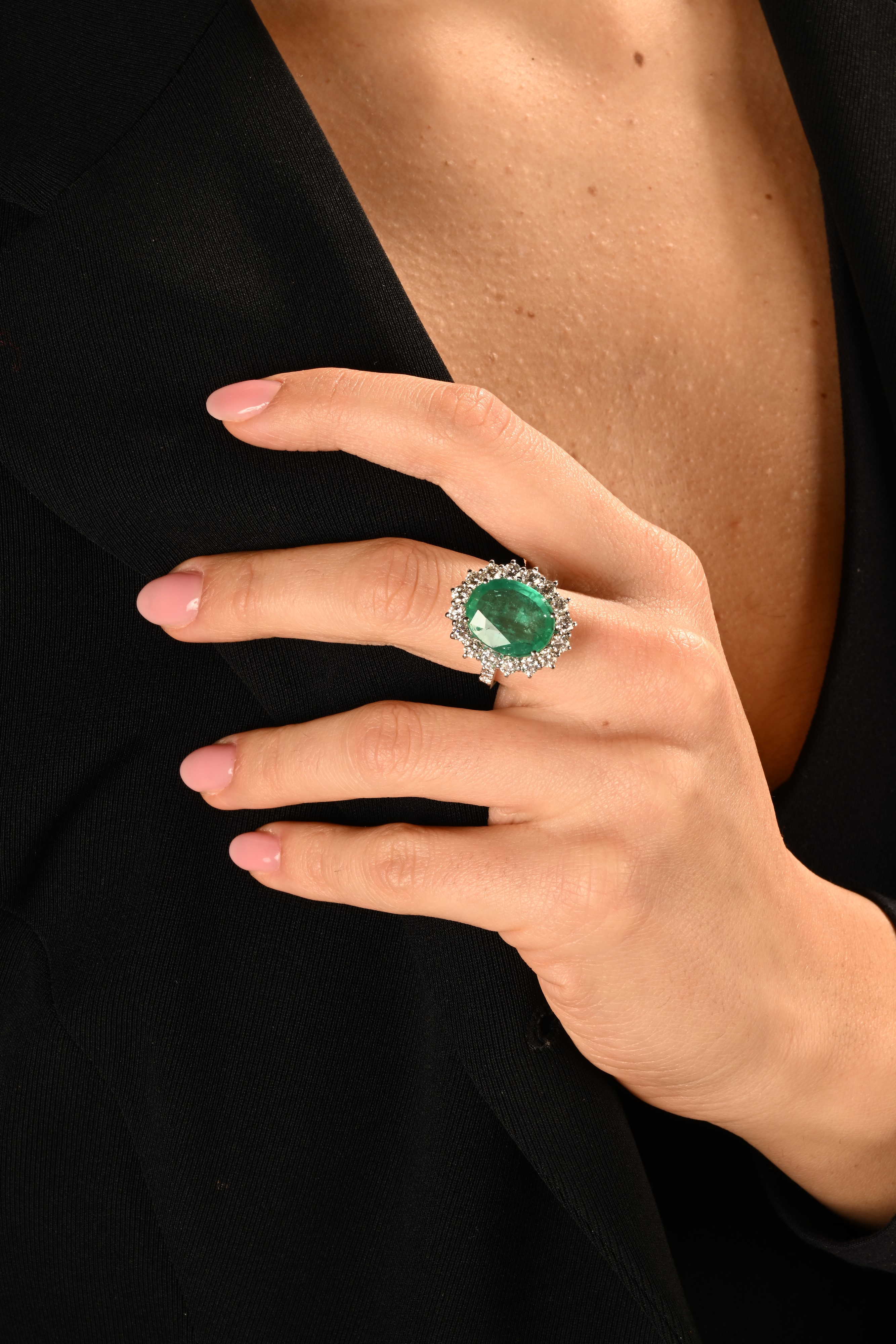 Anello in Oro, Smeraldo e Brillanti
