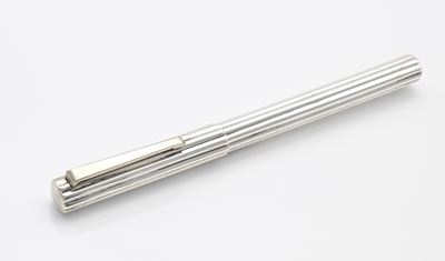 Bulgari - Penna a Sfera in Argento 925/000 con Fusto Scanalato