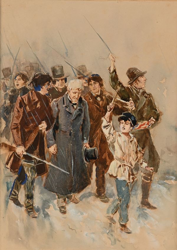 Pietro Scoppetta - La rivolta (tavola per un' illustrazione)