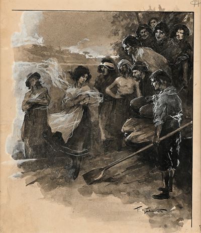 Tavola per Illustrazione di ‘racconti della Steppa’ (la Nuova Arrivata tra i Compaesani)