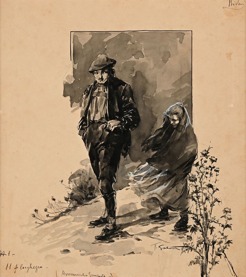 Francesco Galante - Tavola per Illustrazione di ‘racconti della Steppa’ (n.1, Annunciatore Tempes...