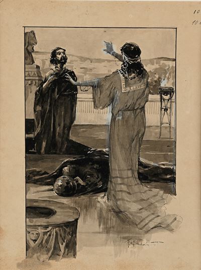 Salomè con il Battista - Tavola per Illustrazione