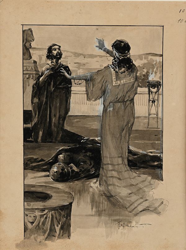 Salomè con il Battista - Tavola per illustrazione