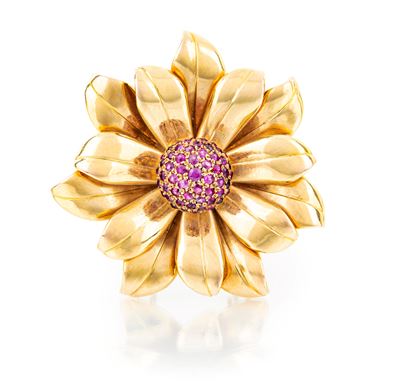 Weingrill, Spilla in Oro Rubini