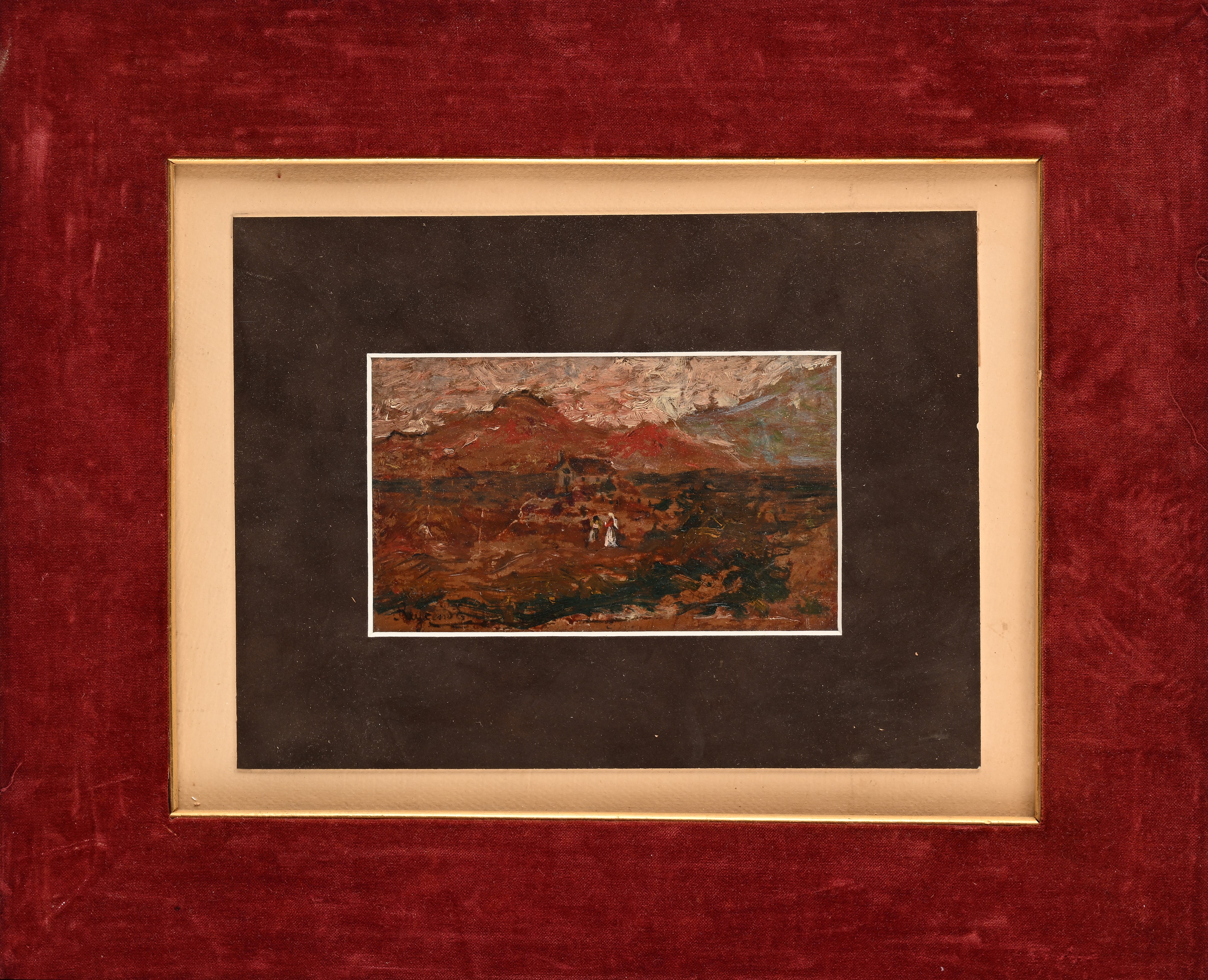 Enrico Reycend - Paesaggio con Figure
