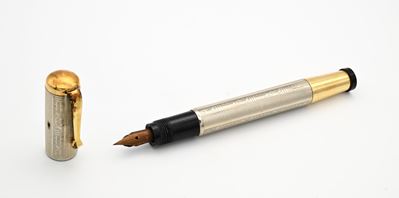 Waterman Ideal 42 - Penna Stilografica Retrattile Rivestita di Metallo e Metallo Laminato in Oro ...