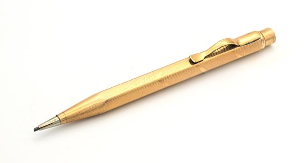Kosca - Portamine vintage in metallo laminato in oro giallo inciso