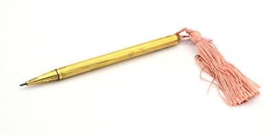 Portamine Vintage in Metallo Laminato in Oro Giallo Inciso