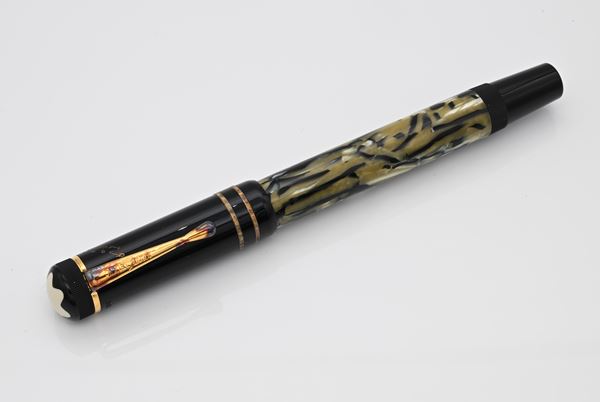 Montblanc Oscar Wilde Limited Edition - Penna Stilografica in resina effetto antico con decori in metallo placcato in oro