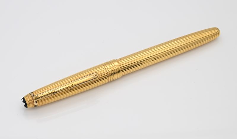 Montblanc Meisterstuck Solitaire Solid Gold 1449 Fountain Pen - Penna Stilografica in oro massicc...
