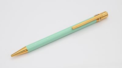 Cartier Must De - Penna a Sfera con Fusto in Metallo e Lacca Celeste con Particolari in Metallo P...