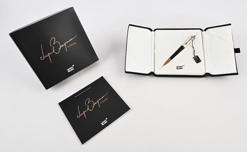 Montblanc Ingrid Bergman la Donna Special Edition 104907 - Penna a Sfera in Resina Nera e Metallo...