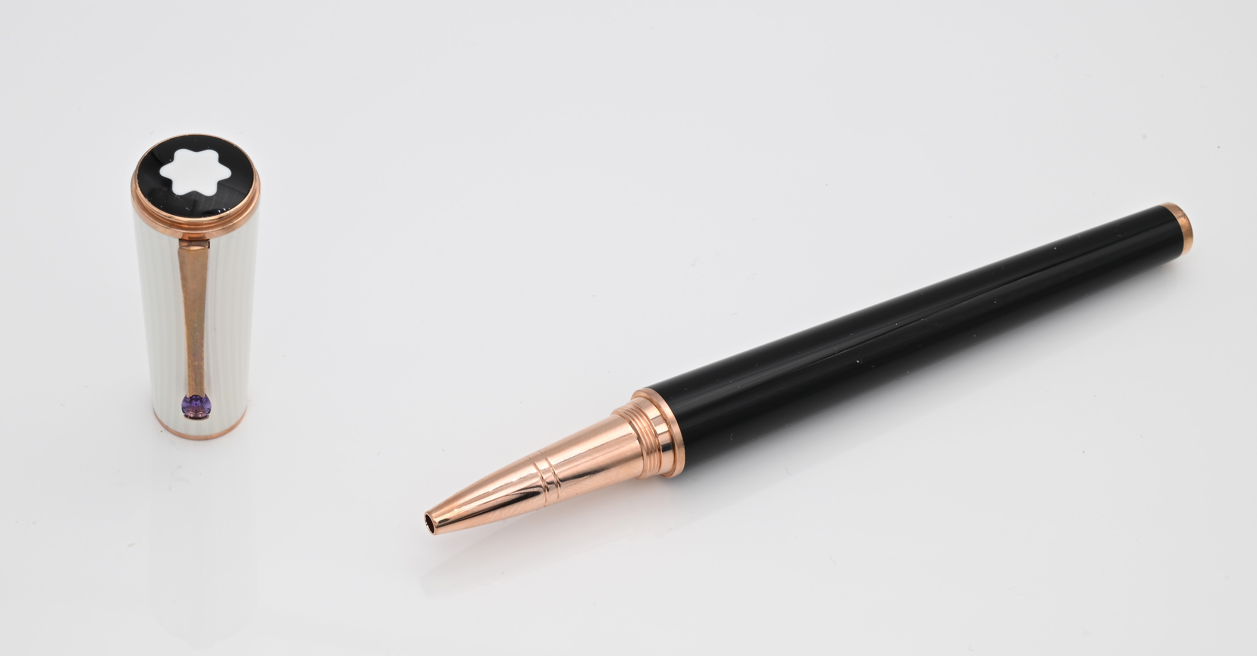Montblanc Ingrid Bergman la Donna Special Edition 104906 - Roller in Resina Nera e Metallo con La...