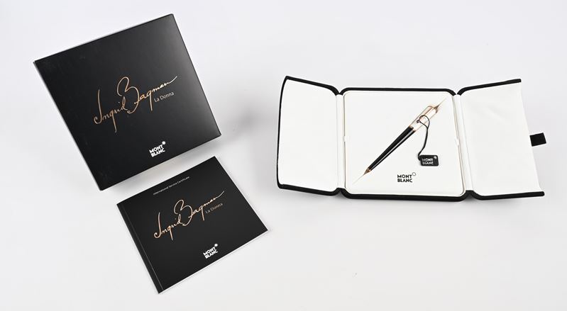 Montblanc Ingrid Bergman la Donna Special Edition 104904 - Penna Stilografica in Resina Nera e Me...