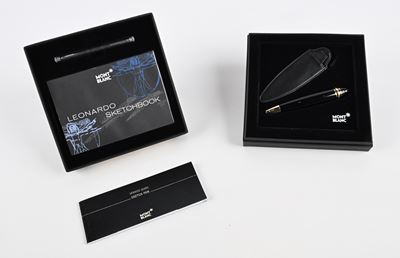 Montblanc Meisterstuck Pix Leonardo Sketch Pen 8882 - Porta Matite Meccanico in Resina Nera con P...
