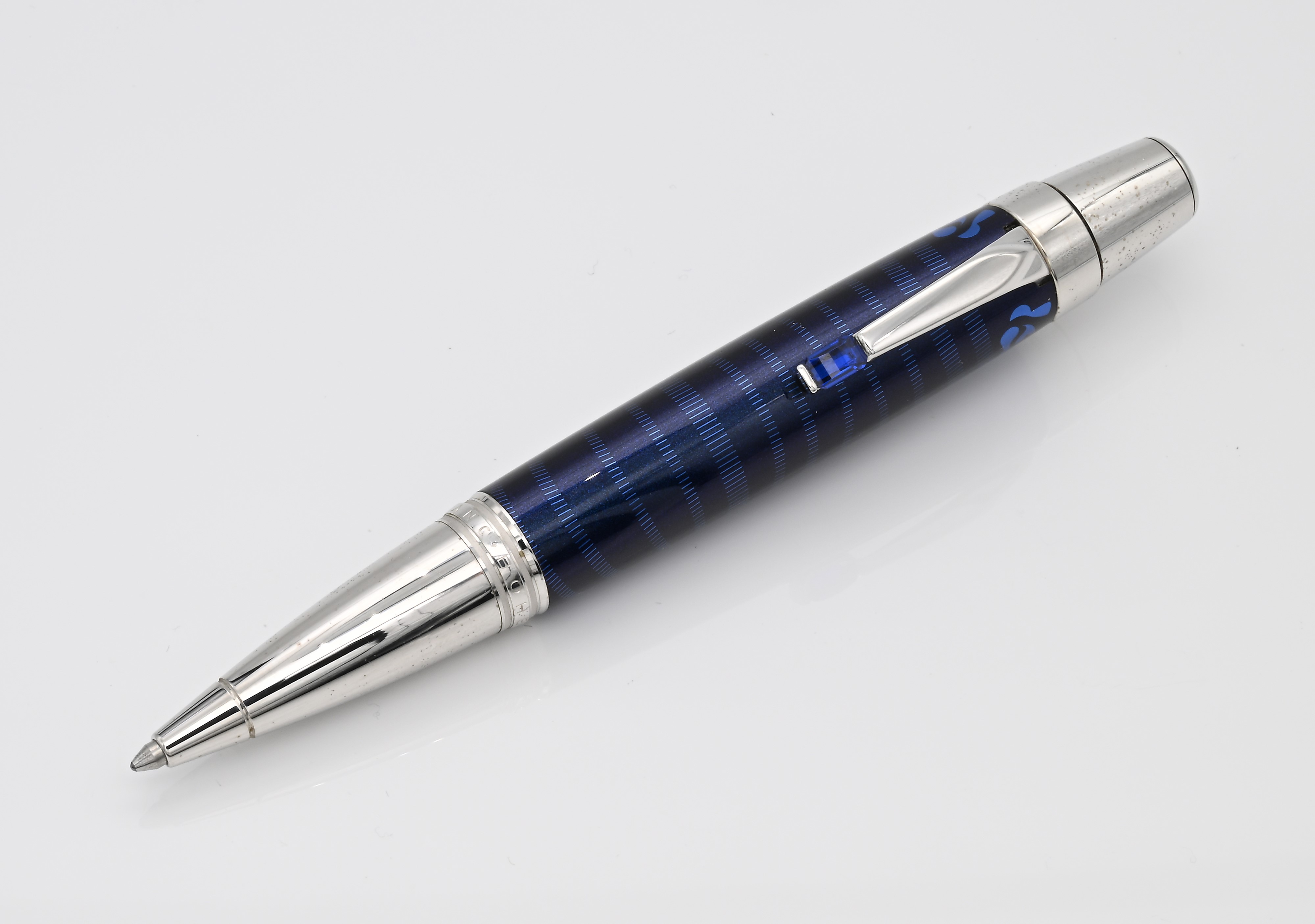 Montblanc Bohème Paso Doble Bleu 104919 - Penna a Sfera in Metallo con Finiture Platino e Pietra ...