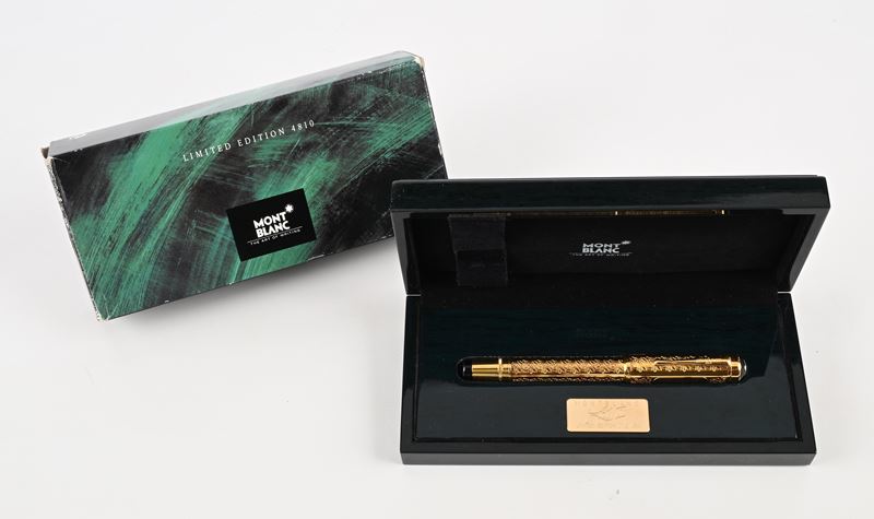 Montblanc Louis XIV Limited Edition - Penna Stilografica in Argento Sterling 925/000 Plcatta in O...