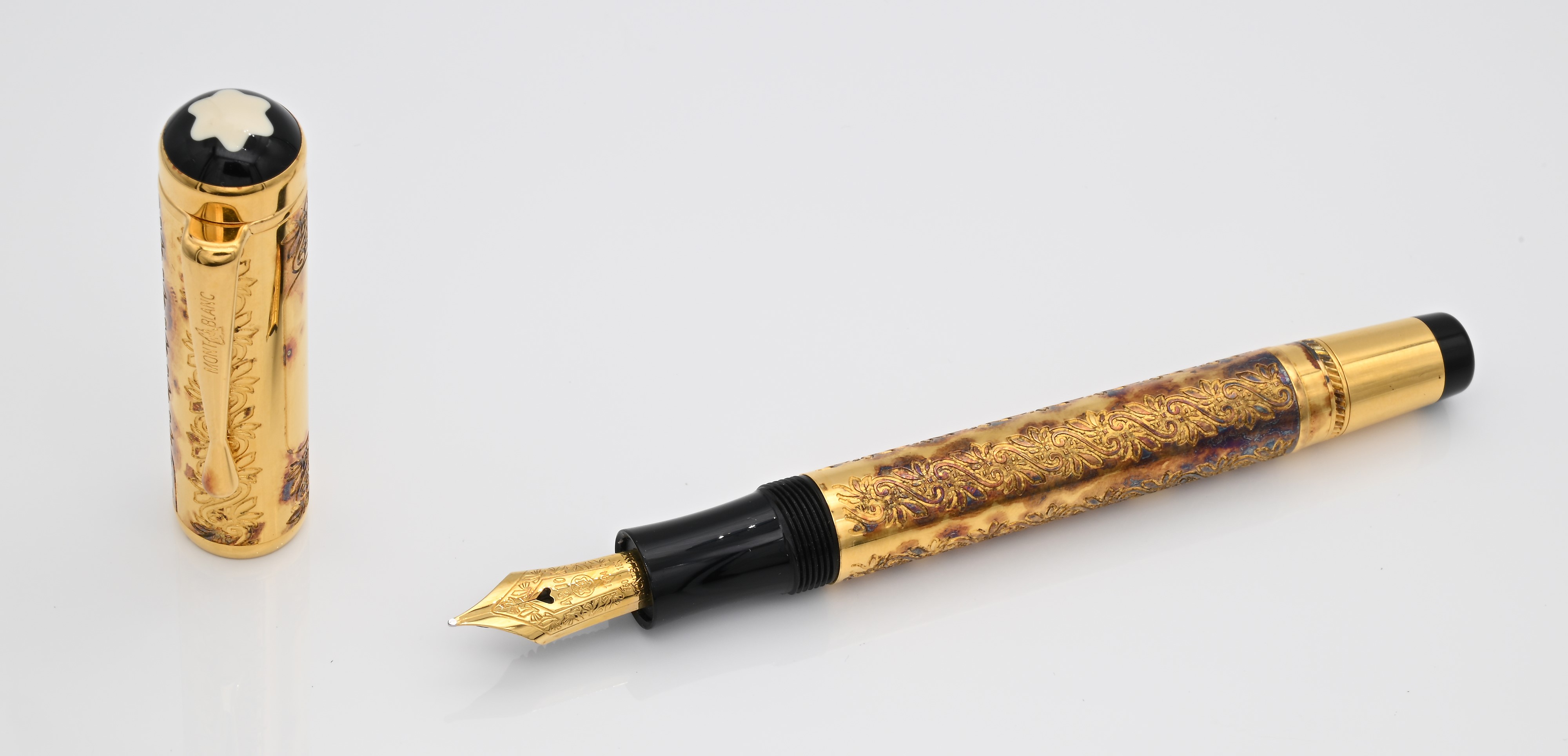 Montblanc Louis XIV Limited Edition - Penna Stilografica in Argento Sterling 925/000 Plcatta in O...