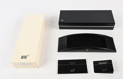 Montblanc Pen Tray 6182 - Vassoietto Portapenne in Pelle Nera